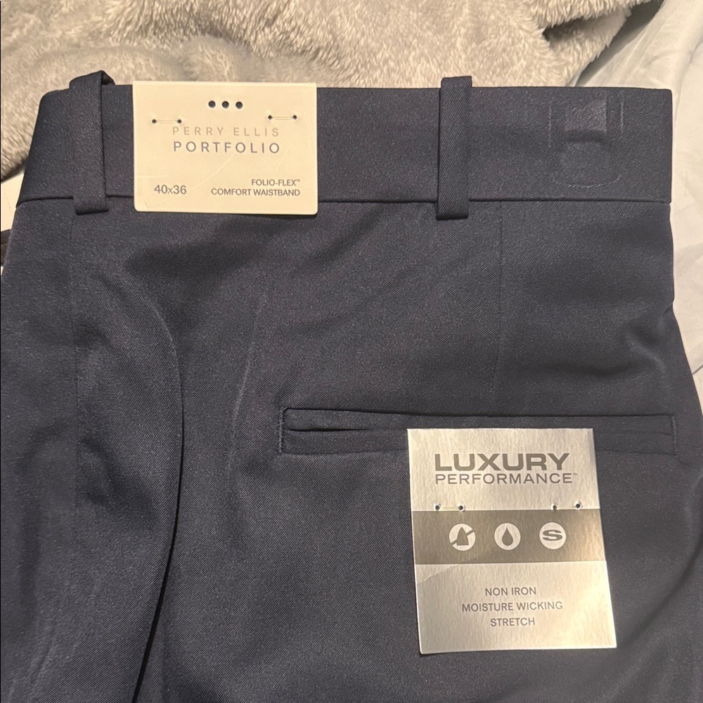 Perry Ellis Portfolio Dark Blue Trousers 40x36 nwt